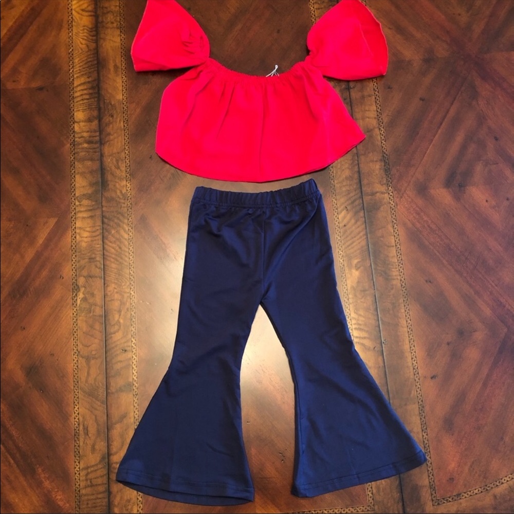 Toddler Girl Boutique Bell Bottom Outfit - Picture 2 of 4